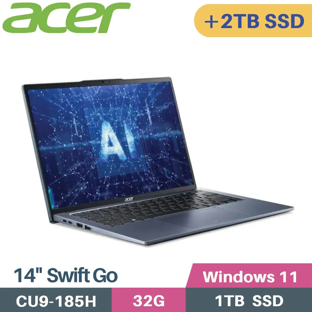 ACER Swift GO SFG14-73-91F9 藍(Ultra 9-185H/32G/1T+1T SSD/W11/2.8K OLED/14)特仕 歷史價格詳細信息