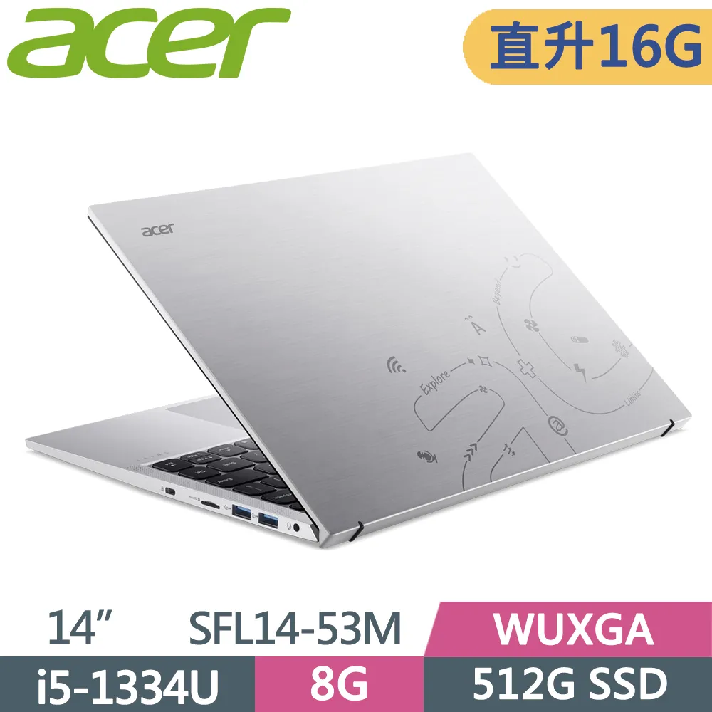 ACER Swift Lite 16吋 AI文書效能筆電銀色(Ultra 7 115U/32GB/512GB/W11/SFL16-51M-74W7) 歷史價格詳細信息