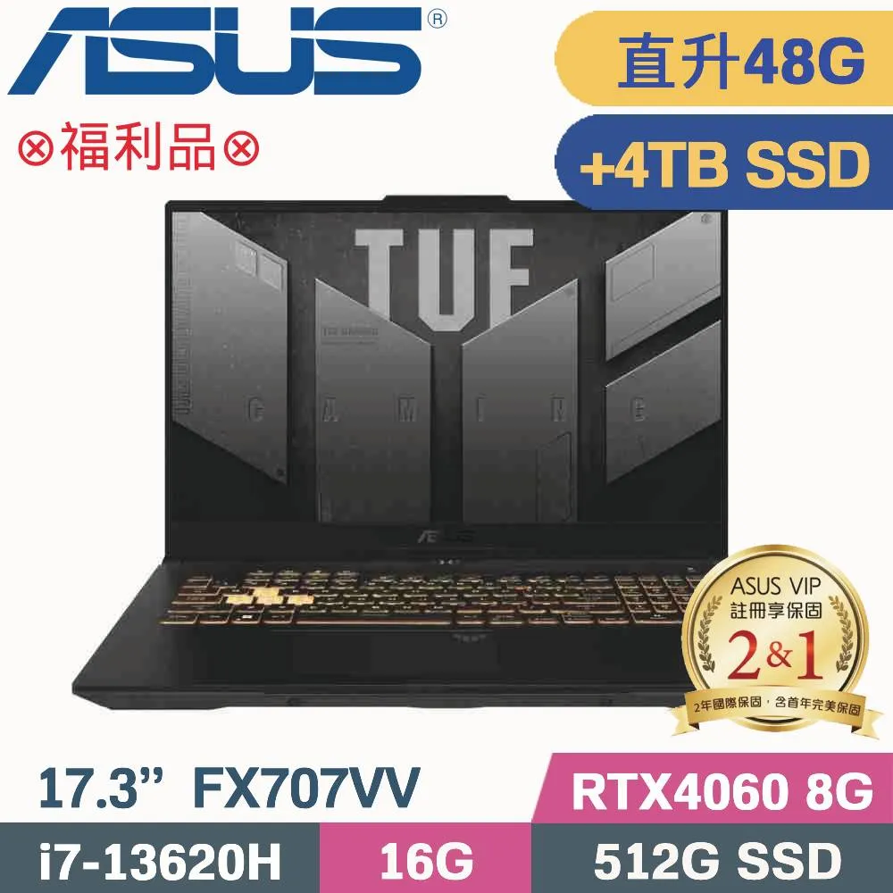 ASUS TUF Gaming F17 FX707VV-0042B13620H(i7-13620H/16G+16G/512G+1TB SSD/RTX4060)特仕福利品 歷史價格詳細信息
