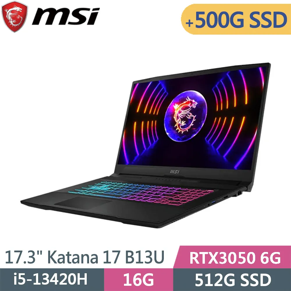 MSI 微星 Katana 17 B13UDXK-1418TW 黑(i5-13420H/16G+32G/512G+2TB/RTX3050/W11/17.3)特仕筆電 歷史價格詳細信息