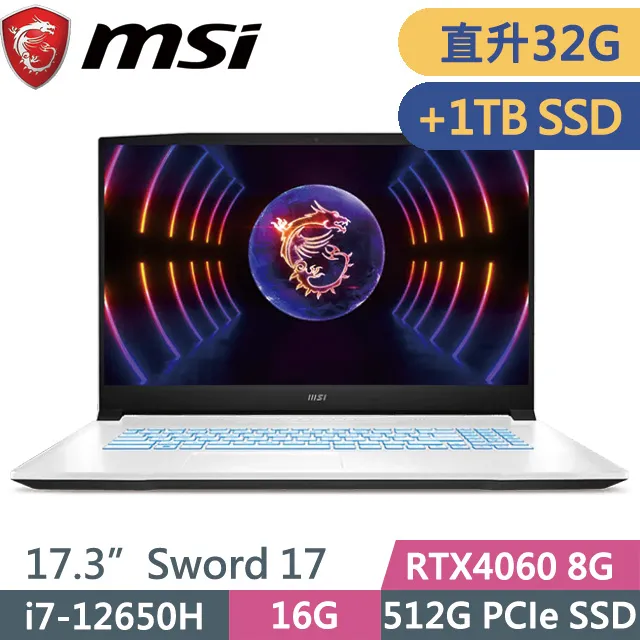 msi  Sword 17 A12VF intel i7- 12650H / RTX 4060 8GB  12代獨顯筆電 歷史價格詳細信息