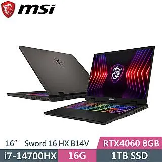 MSI 微星 SWORD 16 HX B14VFKG-046TW(i7-14700HX/16G+16G/1T+2T SSD/RTX4060/FHD/144Hz/16)特仕 歷史價格詳細信息