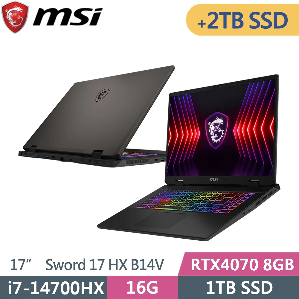 MSI Sword 17 HX B14VGKG(i7-14700HX/16G/1TB/RTX4070 8G/17/W11) 歷史價格詳細信息