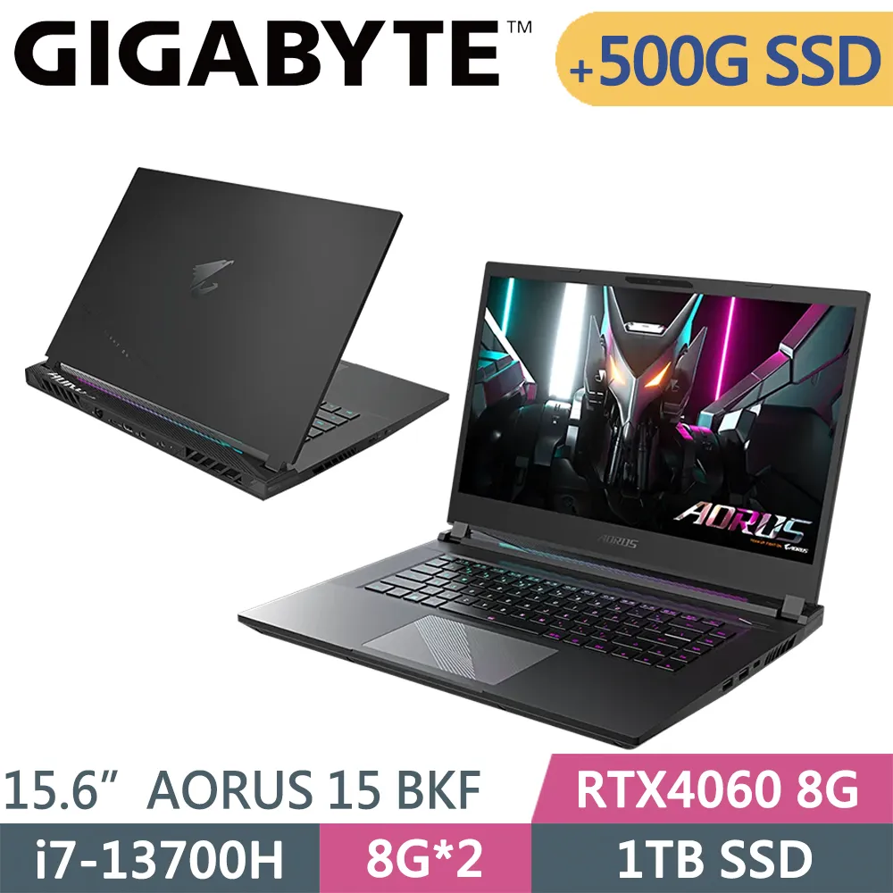 技嘉 AORUS 15 BKF-73TW754SH-SP4 黑(i7-13700H/32G/1TB+1TB SSD/RTX4060 8G/W11/15.6)特仕 歷史價格詳細信息
