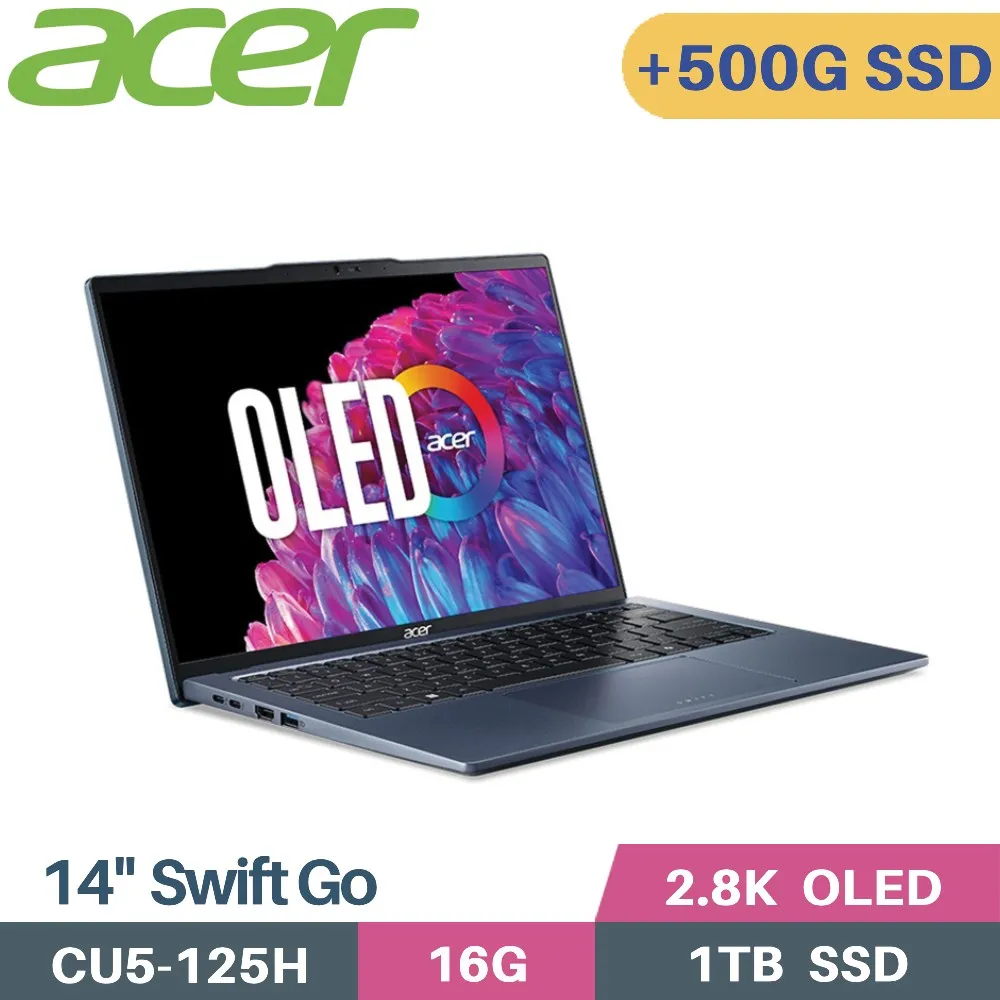 ACER Swift GO SFG14-73-52ZG (CU5-125H/16G/1TB+500G/W11/14)特仕 歷史價格詳細信息