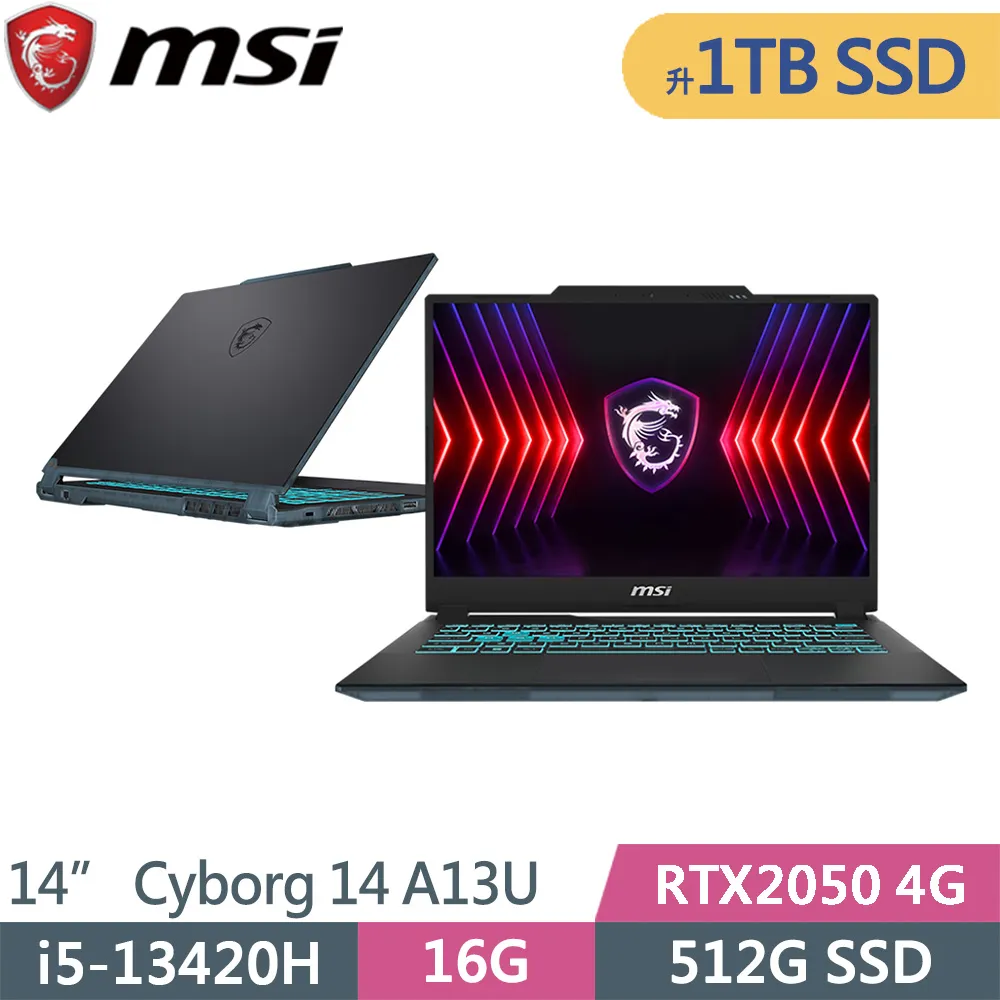 MSI微星 Cyborg 14 A13UCX-027TW(i5-13420H/16G/RTX2050-4G/512G SSD/W11/FHD+/144Hz/14)筆電 歷史價格詳細信息