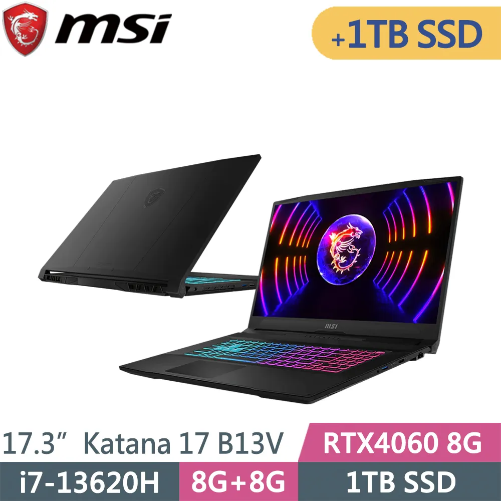 MSI 微星 Katana 17 B13VFK-089TW 黑(i7-13620H/16G+32G/1TB+500G SSD/RTX4060 8G)特仕筆電 歷史價格詳細信息