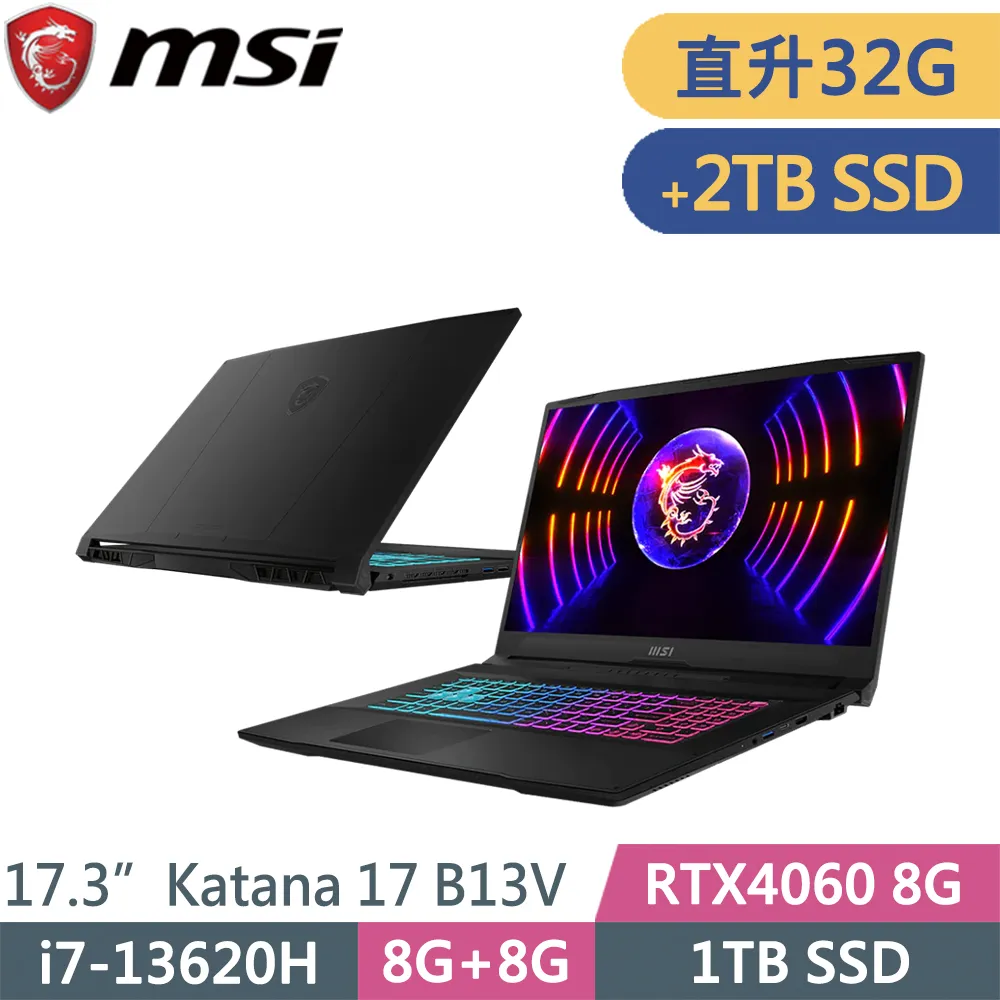 MSI 微星 Katana 17 B13VFK-089TW 黑(i7-13620H/32G+32G/1TB+2TB SSD/RTX4060 8G)特仕筆電 歷史價格詳細信息