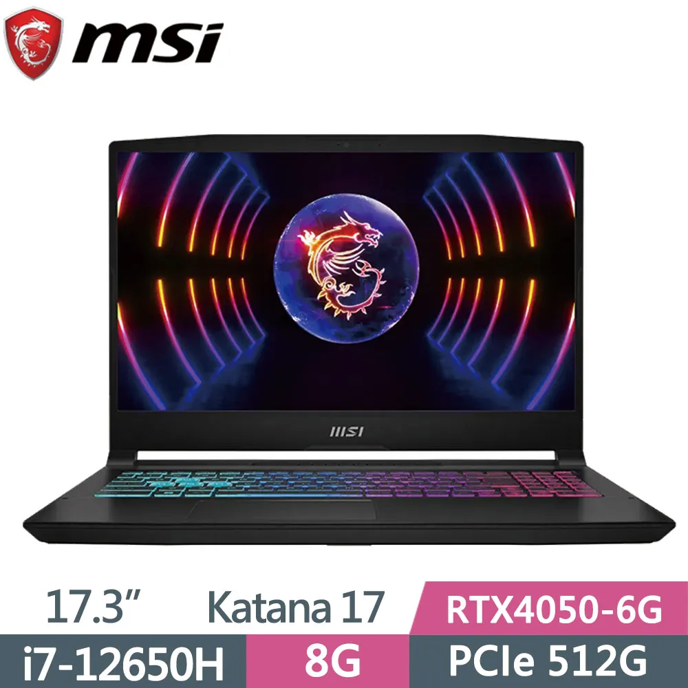 MSI微星 Katana 17 B12VEK-058TW-SP2 黑(i7-12650H/16G/512G+500G SSD/RTX4050 6G/W11/17.3)特仕 歷史價格詳細信息