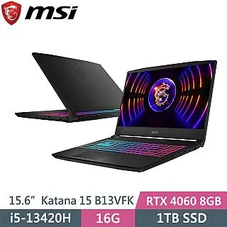 MSI微星 Katana 15 B13VFK-1471TW-SP4 黑(i5-13420H/16G+16G/1TB+1TB/RTX4060 8G/W11/15.6)特仕 歷史價格詳細信息