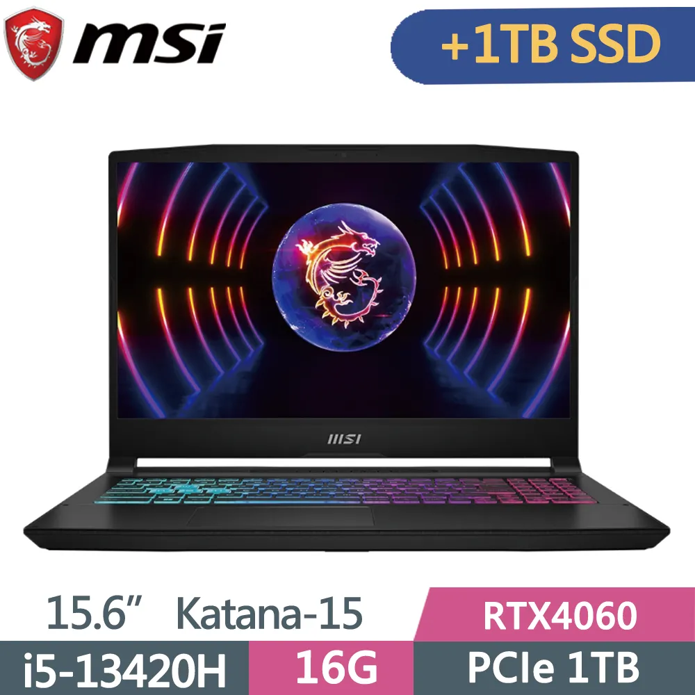 MSI微星 Katana 15 B13VFK-1471TW-SP4 黑(i5-13420H/16G+16G/1TB+1TB/RTX4060 8G/W11/15.6)特仕 歷史價格詳細信息