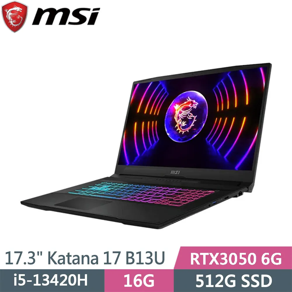 MSI Katana 17 B13UDXK-1418TW(i5-13420H/RTX3050/17.3 筆電舊換新 歷史價格詳細信息