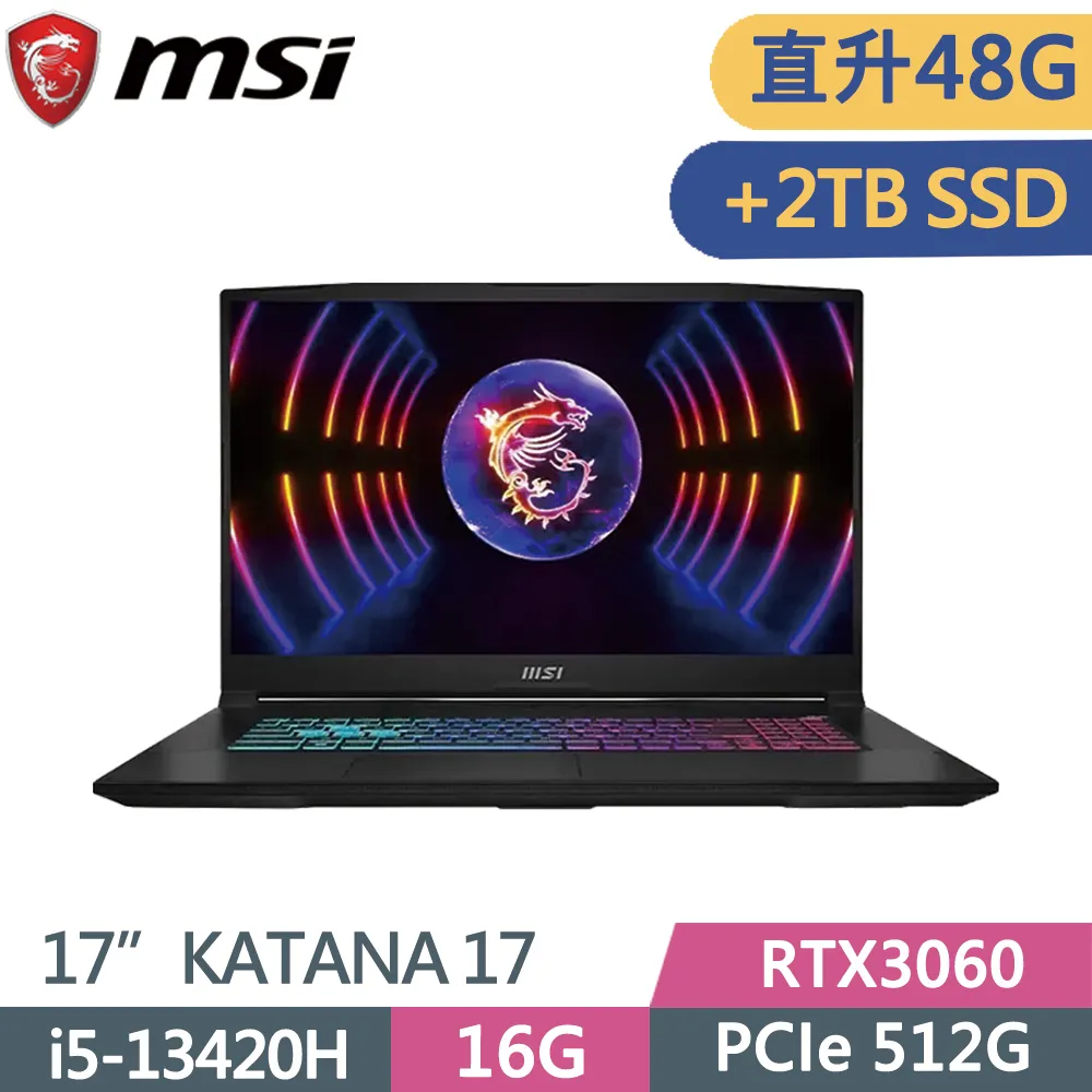 MSI 微星 Katana17 B13UDXK-1418TW黑(i5-13420H/16G+32G/512G+1TB SSD/RTX3050/W11/FHD/17.3)特仕 歷史價格詳細信息