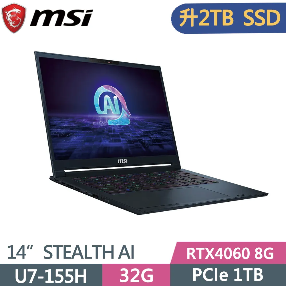 MSI Stealth 14 AI Studio A1VFG-009TW U7/RTX4060/14 筆電舊換新 歷史價格詳細信息