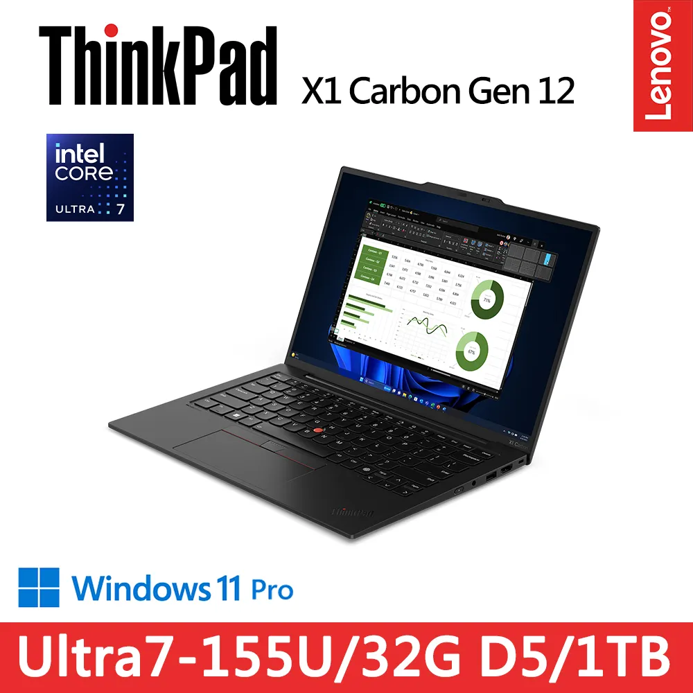 Lenovo ThinkPad X1C 12th 黑(Ultra 7 155H/32G/2TB SSD/14吋WUXGA/W11P/EVO)特仕 歷史價格詳細信息