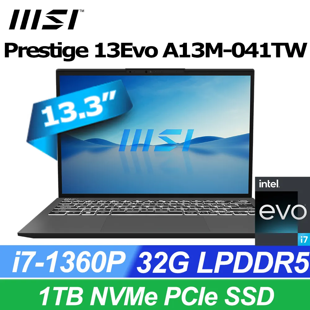微星 Prestige 13Evo A13M-041TW 極致輕巧 990g 歷史價格詳細信息