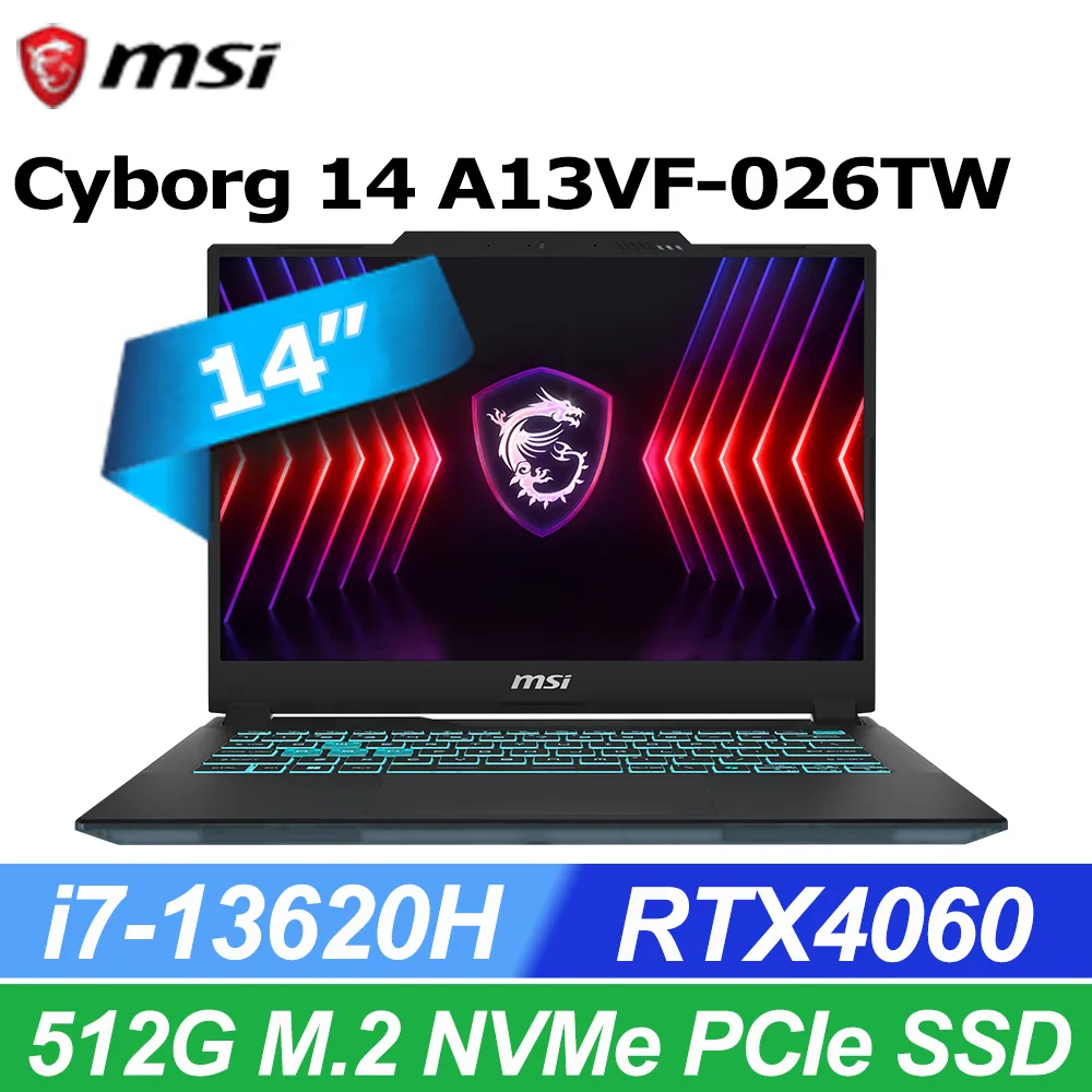 【MSI 微星】Cyborg 14 A13VF-026TW 14吋 i7 RTX4060 輕薄電競筆電 歷史價格詳細信息