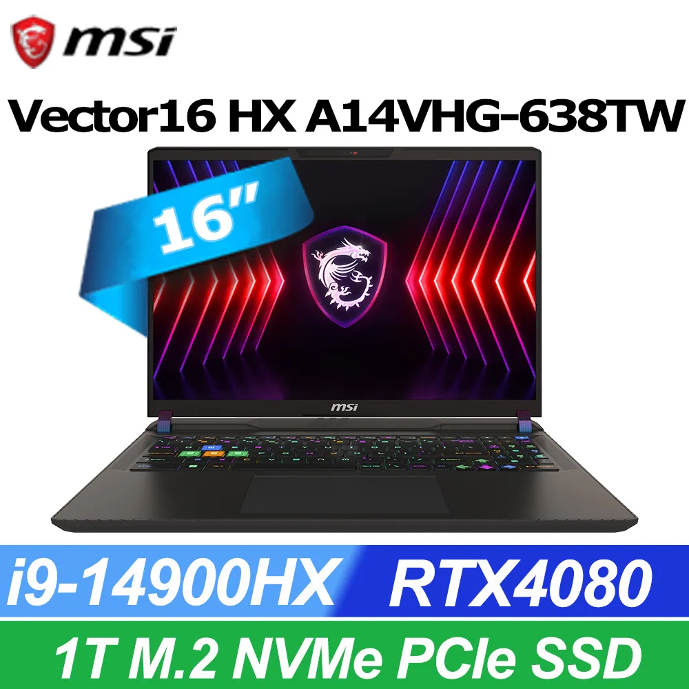 MSI微星 Vector 16 HX A14VHG-638TW電競筆電(i9-14900HX/32G/1TB/RTX40 歷史價格詳細信息