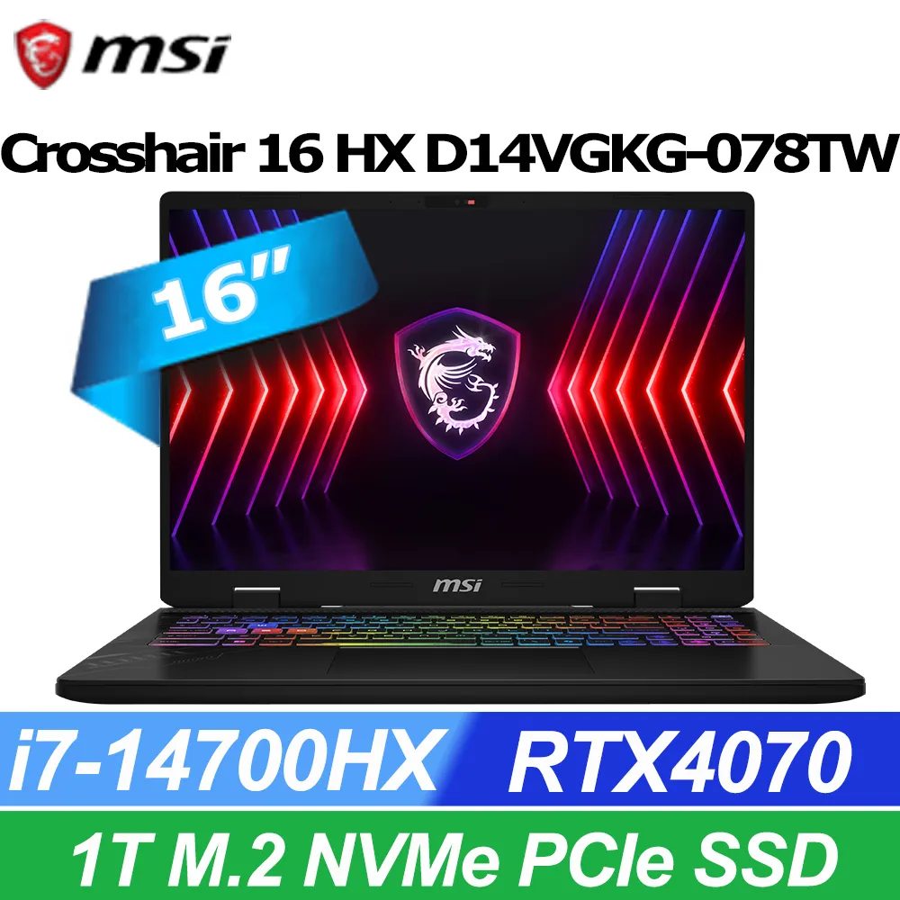 MSI微星 Crosshair 16 HX D14VGKG-078TW(i7-14700HX/16G/RTX4070-8G/1T SSD/W11/2K/240Hz/16)筆電 歷史價格詳細信息