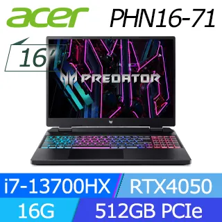 ACER Predator PHN16-71-7121 黑(i7-13700HX/16G+16G/512G+1TB SSD/RTX4050-6G/W11/165Hz/16)特仕 歷史價格詳細信息