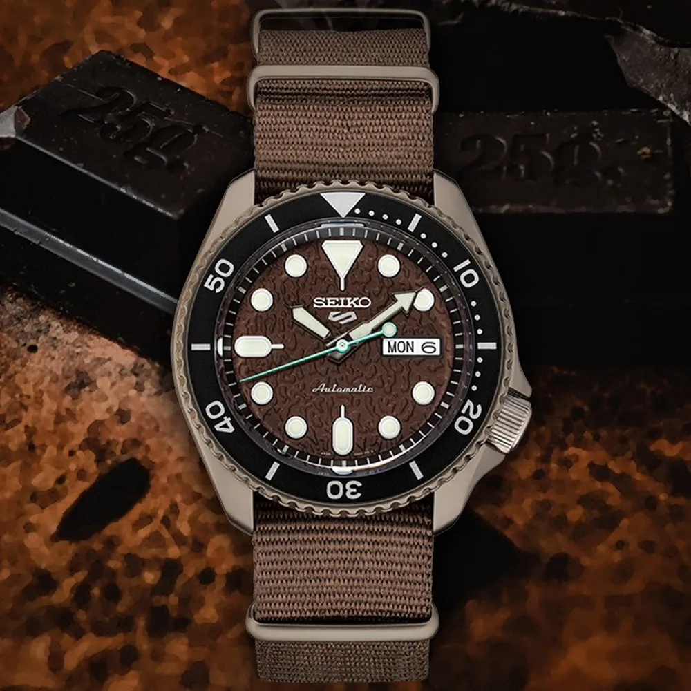 SEIKO 精工 / 4R36-07G0A.SRPD81K1 / 5 Sports 機械錶 自動上鍊 尼龍帆布手錶 黑色 41mm 歷史價格詳細信息
