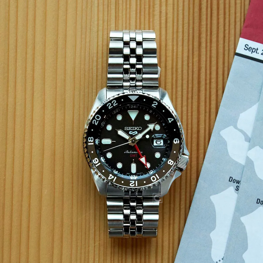 SEIKO 精工 5 Sports系列 GMT雙時區 機械錶-黑綠 SSK035K1/4R34-00A0G 歷史價格詳細信息
