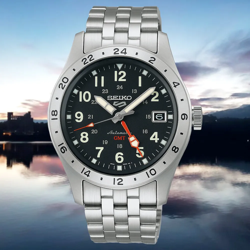 SEIKO 精工 5 Sports Field 系列 GMT機械錶-SSK025K1/4R34-00C0C皮39.4mm 歷史價格詳細信息