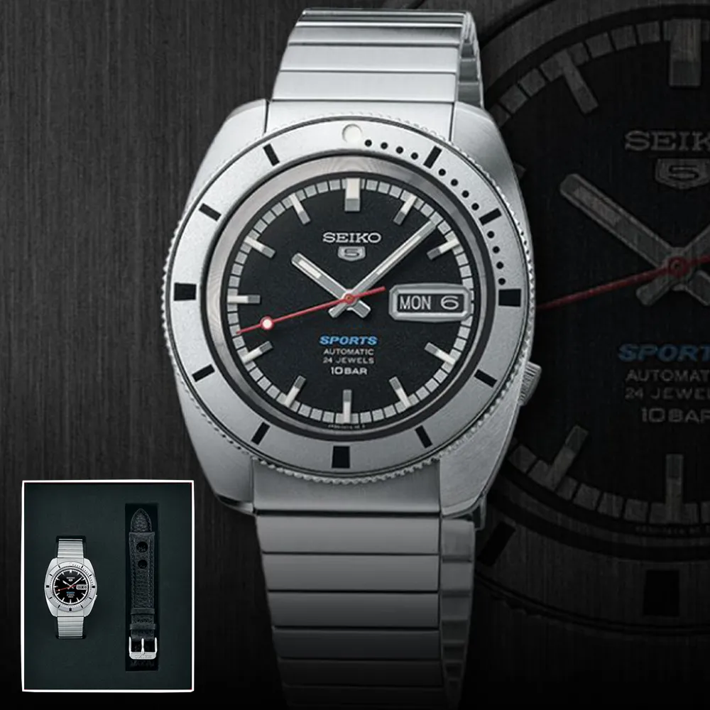 SEIKO 精工 5 Sports 系列復刻機械錶(4R36-08Z0B/SRPE77K1)藍色/42.5mm 歷史價格詳細信息