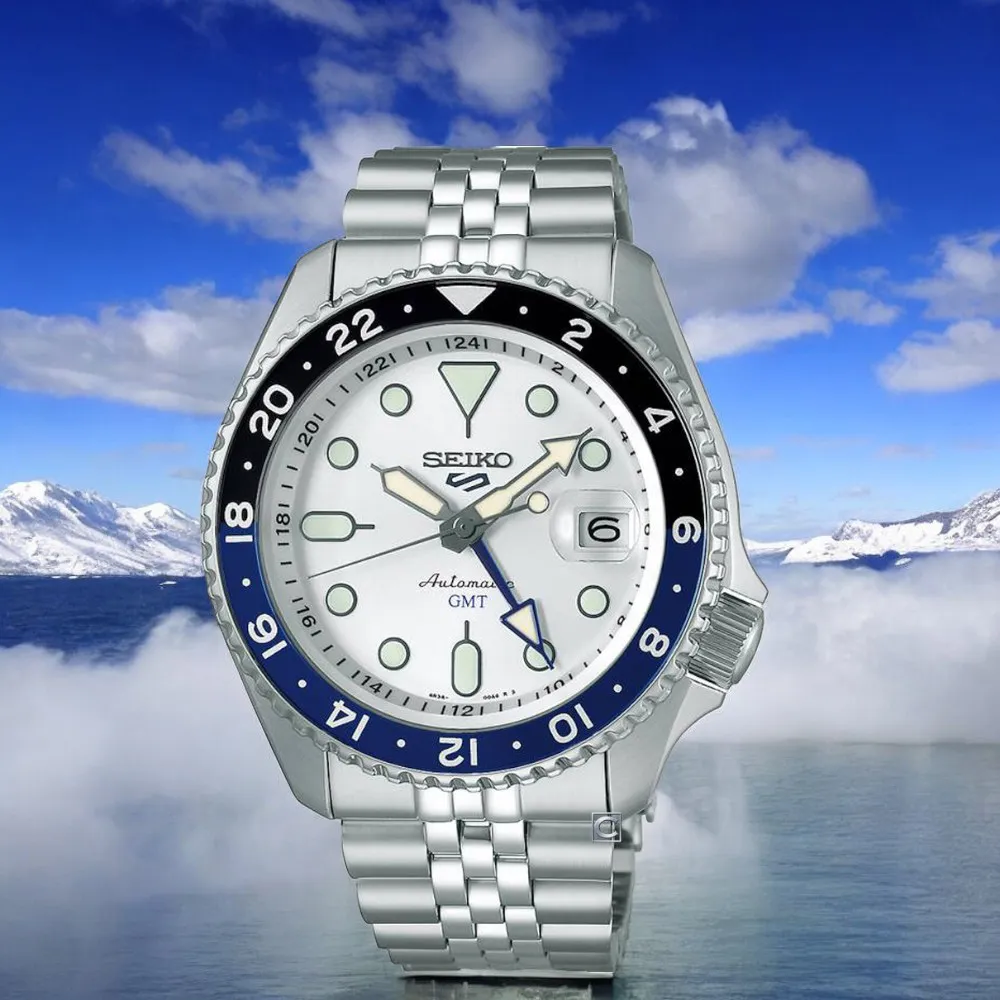 SEIKO 精工 5 Sports GMT潮流水鬼運動機械錶-藍x銀/42.5mm 4R34-00A0B(SSK003K1) 歷史價格詳細信息