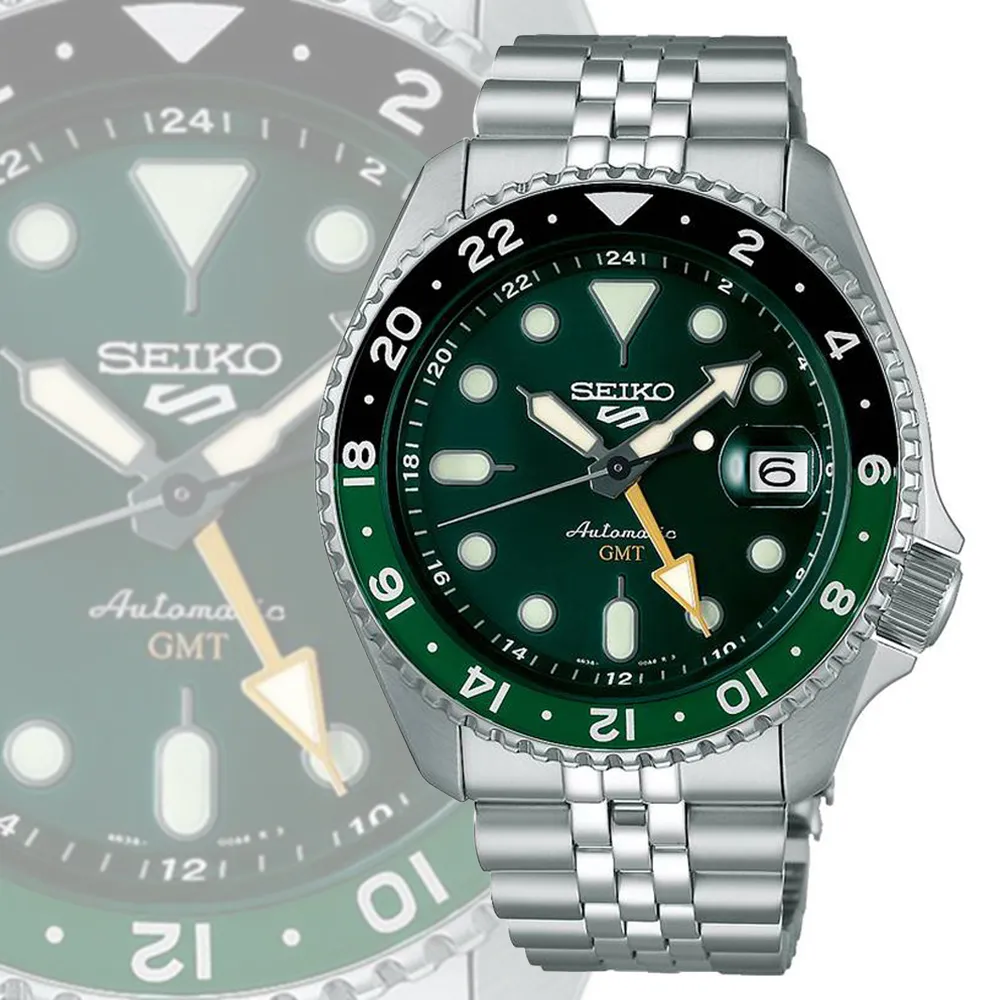 【SEIKO】精工 5 Sports 雙時區指針復古皮革款機械男錶 SSK025K1 4R34-00C0C 39.4mm 歷史價格詳細信息