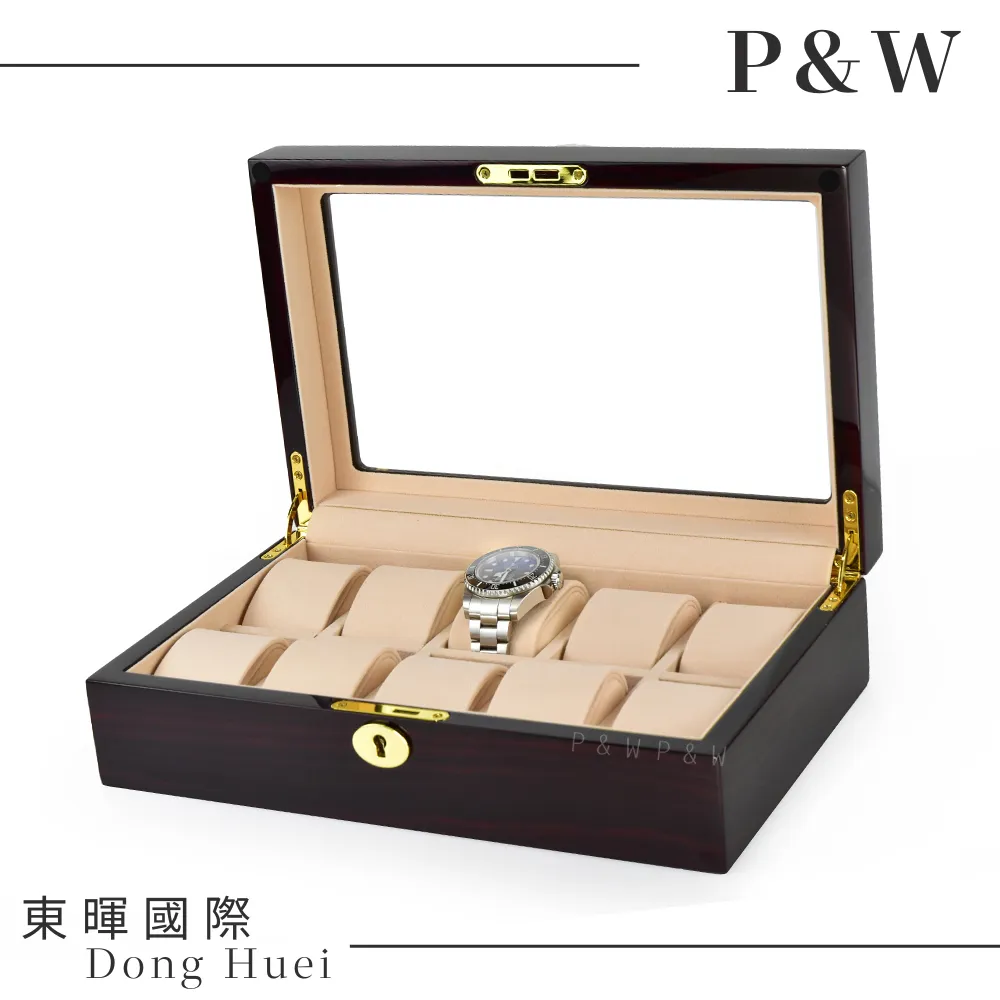 【P&W名錶收藏盒】【玻璃鏡面】 鋼琴烤漆 手工精品木盒 8只裝錶盒 歷史價格詳細信息