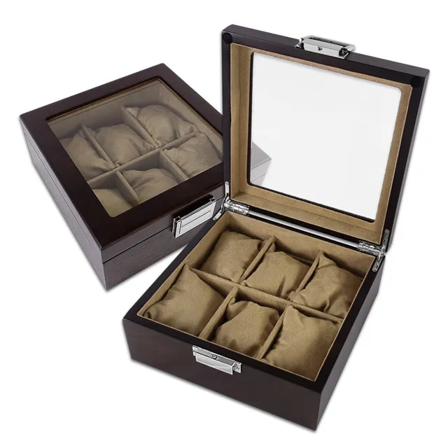 6格手錶收藏盒 配件收納 方型扣鎖 白蠟木皮 腕錶收藏盒 實木質感 - 深棕色 ＃854-A06-ASHDB 歷史價格詳細信息
