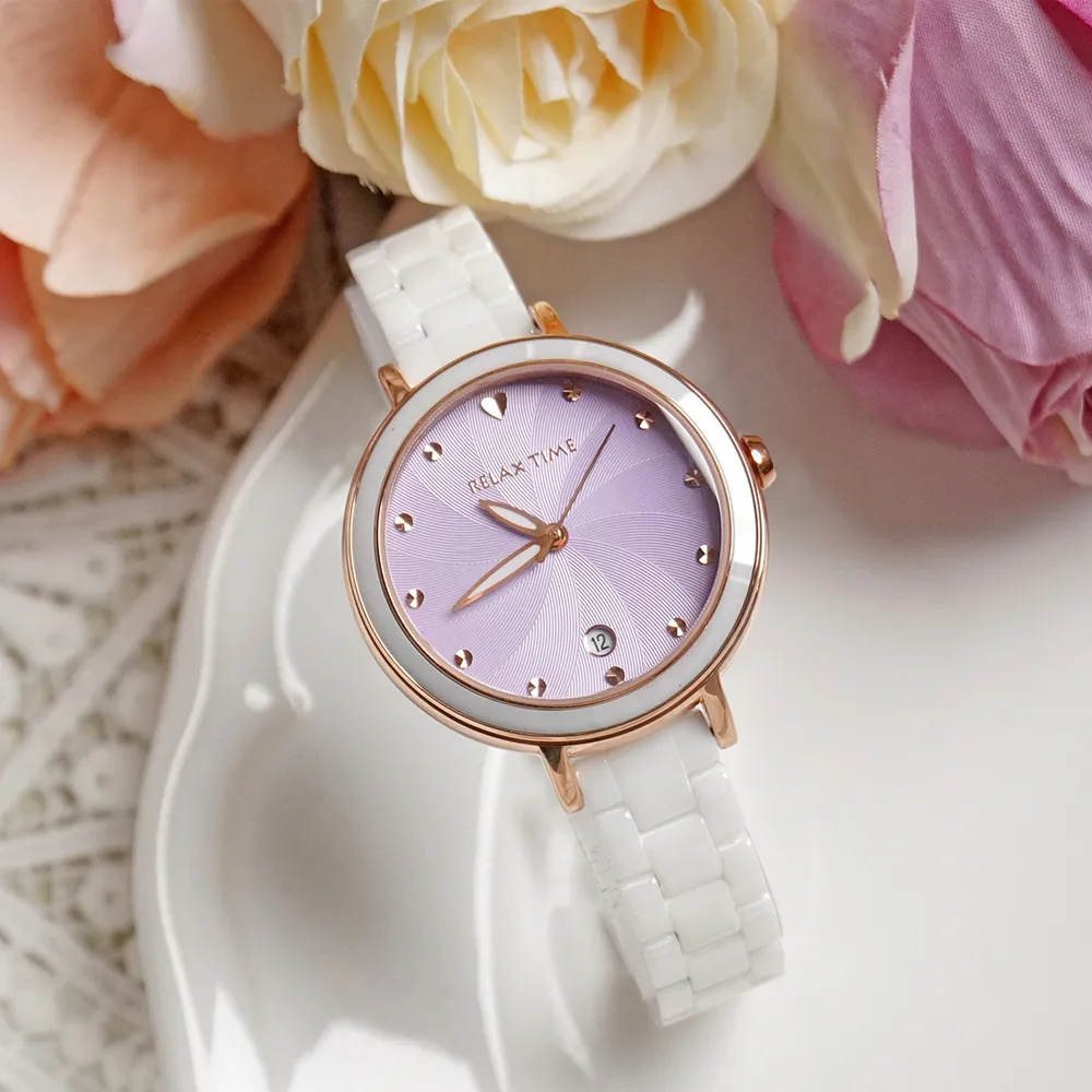 RELAX TIME 陶瓷系列 時尚點點腕錶-黑x紅 / RT-26-38 歷史價格詳細信息