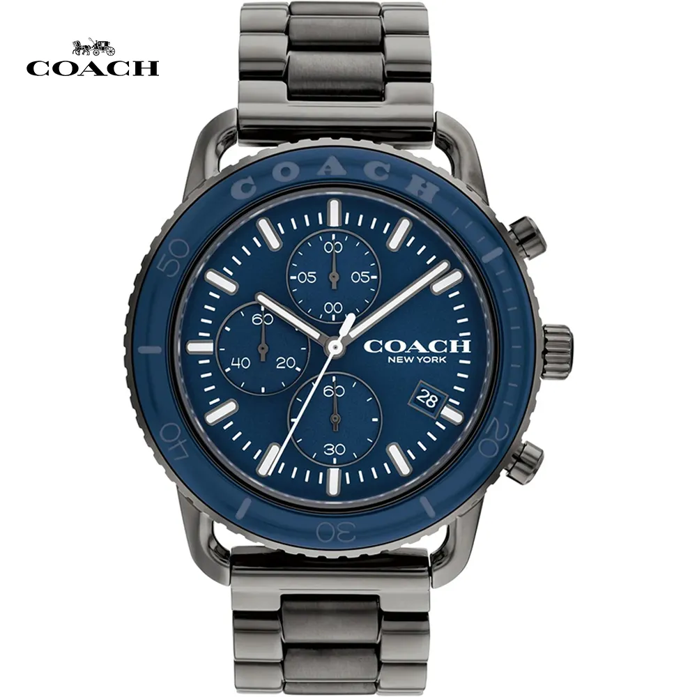 【COACH】陶瓷錶圈三眼計時手錶 男錶-44mm(CO14602611) 歷史價格詳細信息