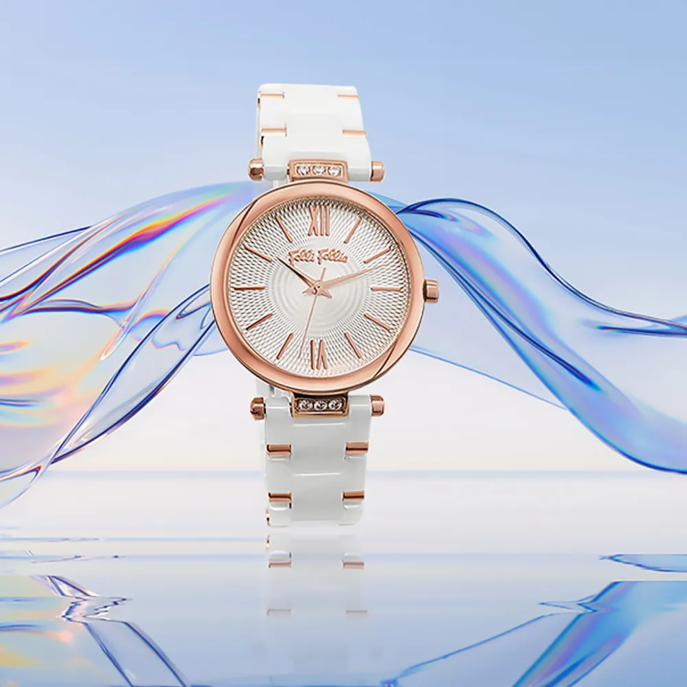 Folli Follie 芙麗芙麗 WF22B007BPEB 玫瑰黑 精緻簡約時尚穿搭 優雅刻印螺旋 陶瓷鑲鑽 女錶 手錶 歷史價格詳細信息