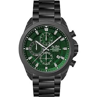 ALBA / VD57-X071Y.AM3324X1 / 競速霸氣三環計時不鏽鋼手錶 黑金色 46mm 歷史價格詳細信息