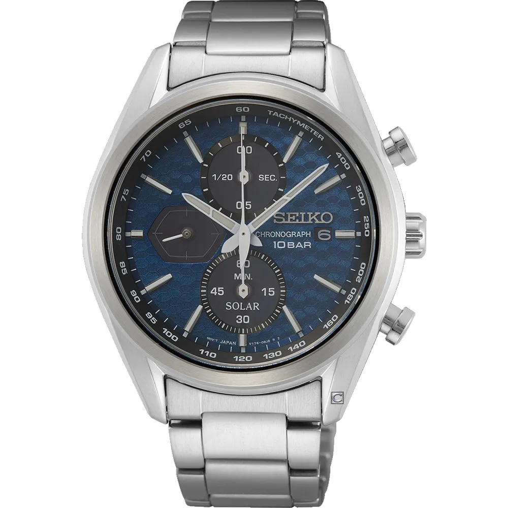 SEIKO 精工 喬治亞羅設計三眼計時太陽能腕錶-40.5mm_SK040 SSC803P1/V176-0BH0D 歷史價格詳細信息