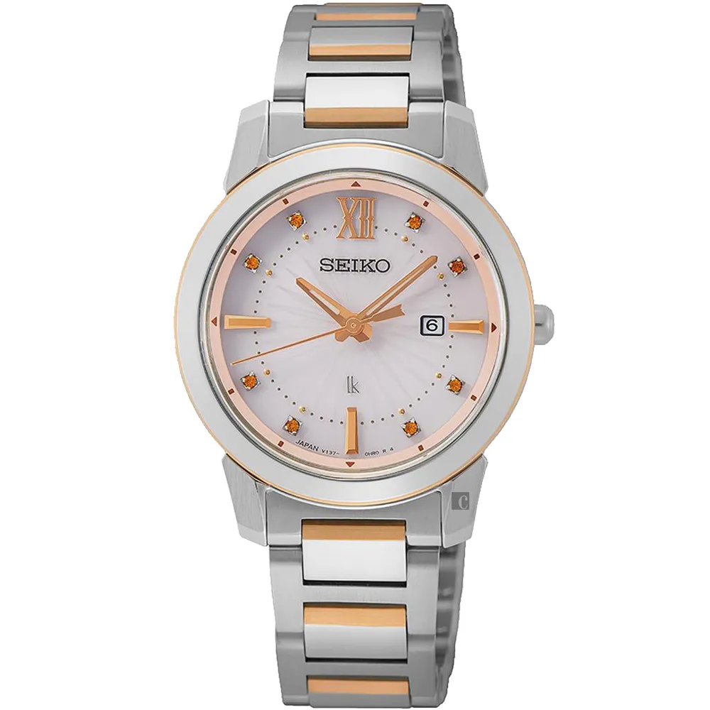 SEIKO 精工 LUKIA 動人時刻太陽能女錶-粉x銀/33.9mm V147-0CL0P SUT389J1 歷史價格詳細信息