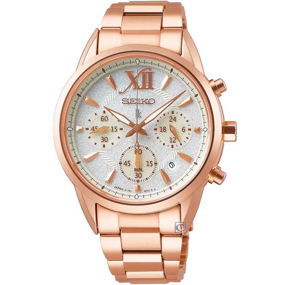 SEIKO SSC806J1《LUKIA系列 廣告款》36mm/光動能三眼計時款/混色金【第一鐘錶】 歷史價格詳細信息