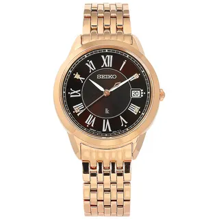 SEIKO 精工 / V147-0CR0B.SUT398J1 / LUKIA 太陽能 鑽石 日期 不鏽鋼手錶 咖啡x鍍玫瑰金 34mm 價格比較,價格查詢,歷史價格詳細信息