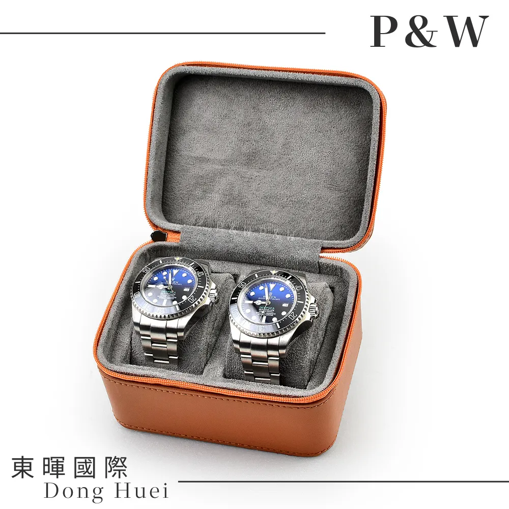 【P&W名錶收藏盒】【棕色皮革】2支裝 手工精品 錶盒 歷史價格詳細信息