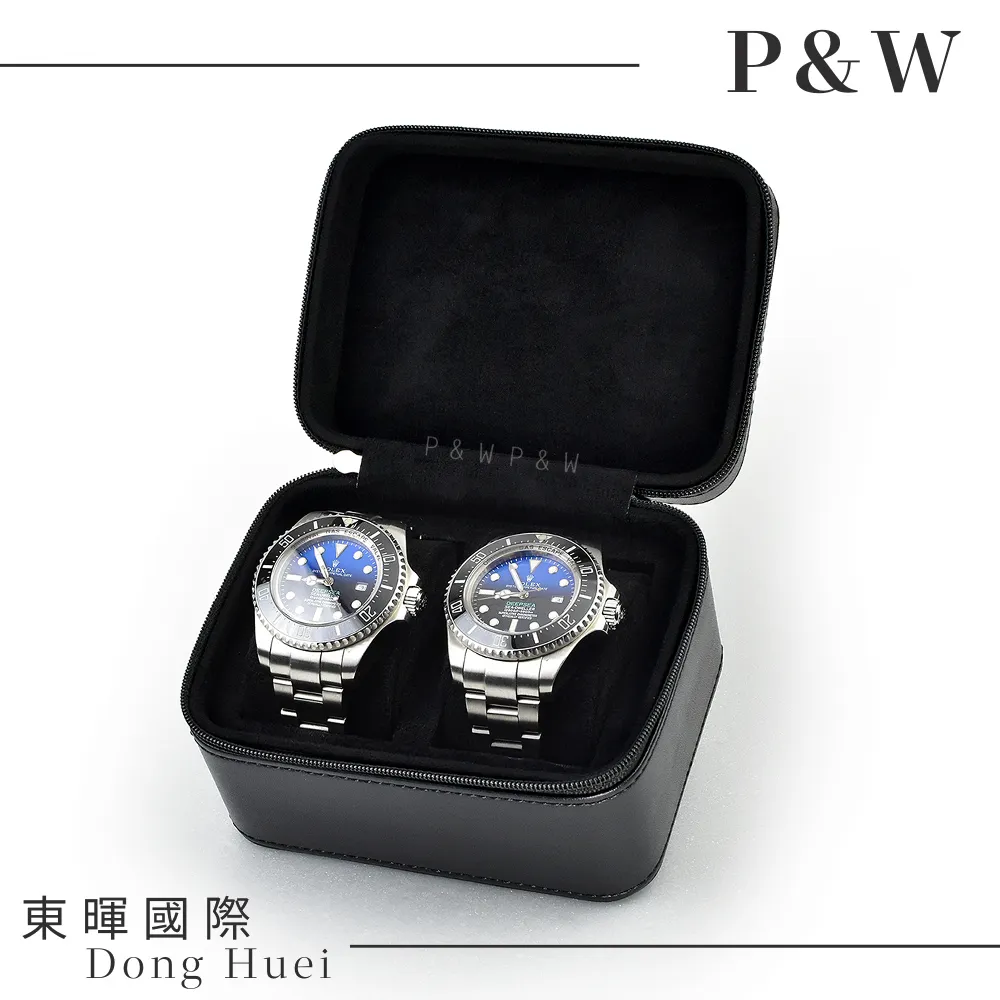 【P&W名錶收藏盒】【黑色皮革】2支裝 手工精品 錶盒 歷史價格詳細信息