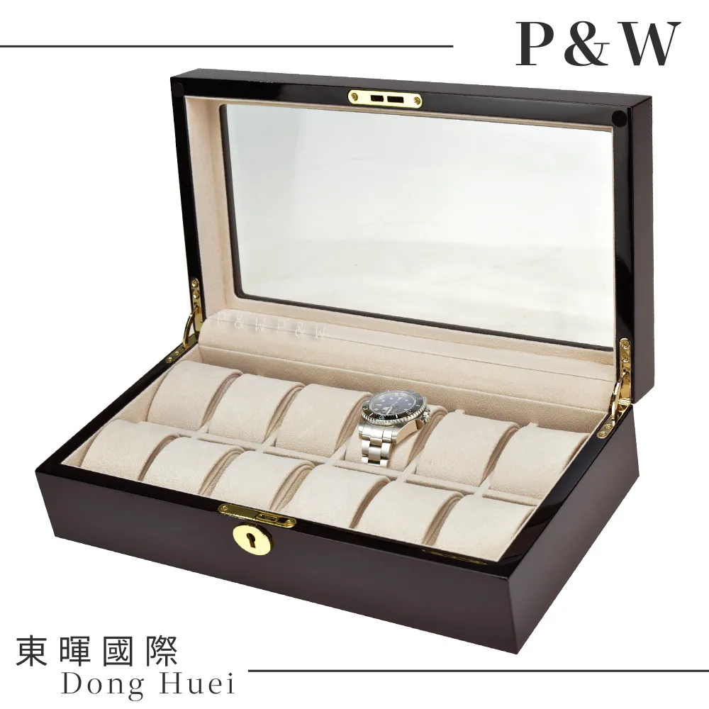 【P&W】名錶收藏盒 12支裝 玻璃鏡面 碳纖維紋 木質 手工精品錶盒(大錶適用 手錶收納盒 帶鎖) 歷史價格詳細信息