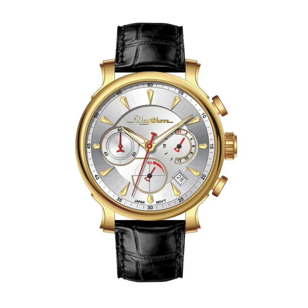 RHYTHM日本麗聲 雅仕品味日期顯示窗格自動機械腕錶-白/不鏽鋼錶帶 歷史價格詳細信息