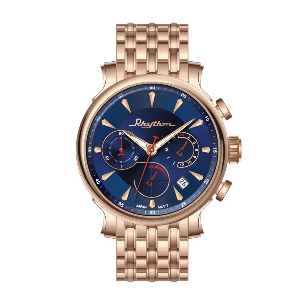 RHYTHM日本麗聲 雅仕品味日期顯示窗格自動機械腕錶-白/不鏽鋼錶帶 歷史價格詳細信息