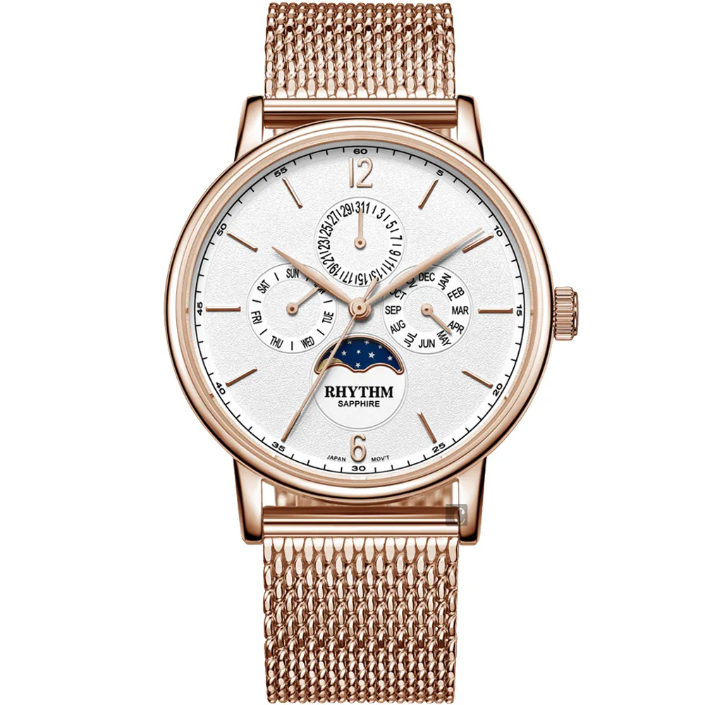 RHYTHM日本麗聲 時尚貝殼面鑲鑽日期顯示陶瓷腕錶-玫瑰金/半陶瓷錶帶 歷史價格詳細信息