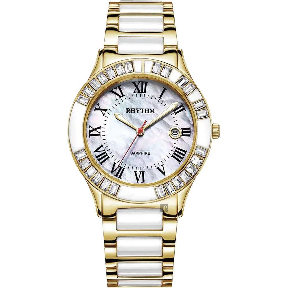 RHYTHM日本麗聲 羅馬陶瓷女錶-珍珠貝x金/38mm F1203T04 歷史價格詳細信息