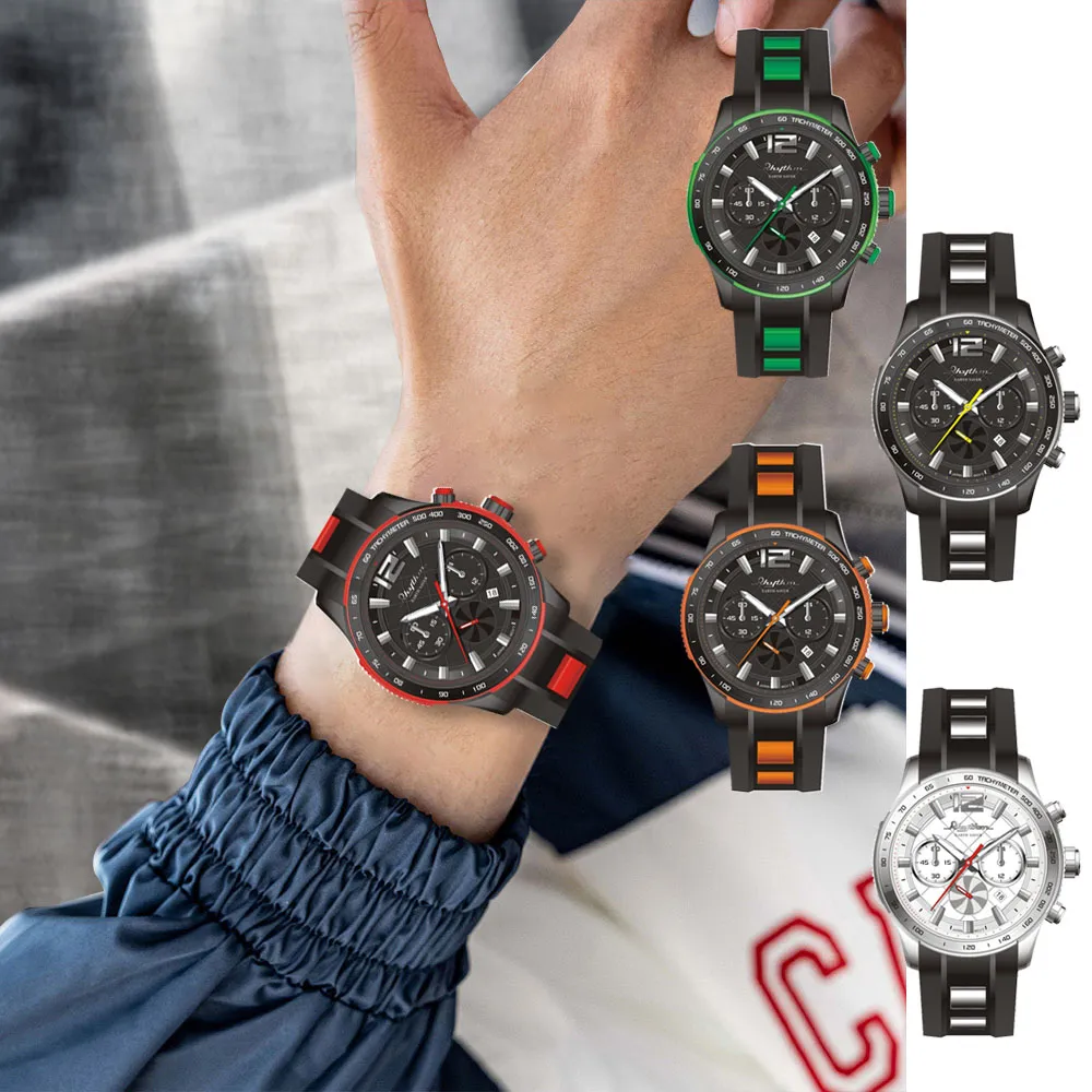 RHYTHM 麗聲 日本跳色錶框錶帶日期顯示自動鋼帶機械錶-A1302 歷史價格詳細信息