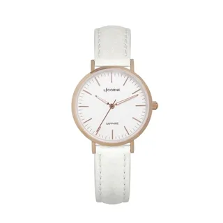 【LICORNE力抗錶】極簡主義清新風格紳士手錶 (白/黑LT146MWWB) 歷史價格詳細信息