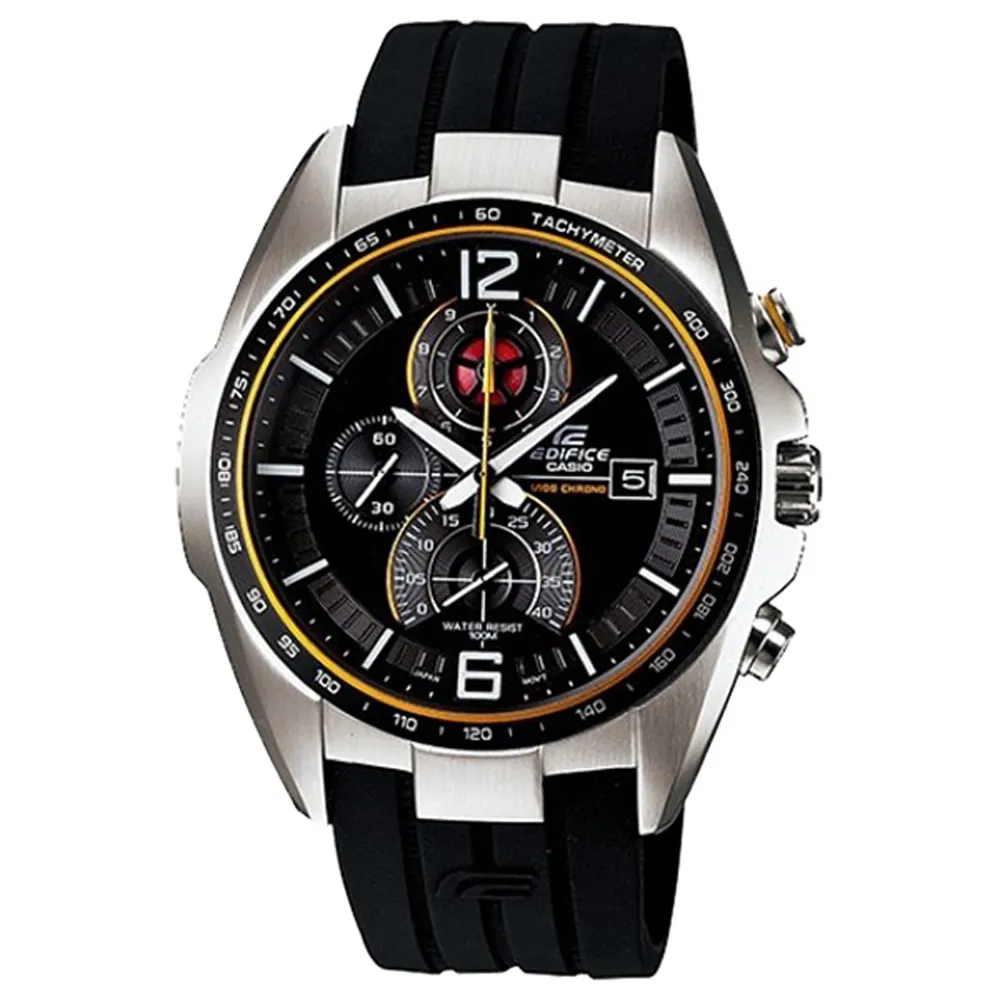 CASIO EDIFICE 環繞列國雙眼賽車錶-棕字黑x皮帶 歷史價格詳細信息